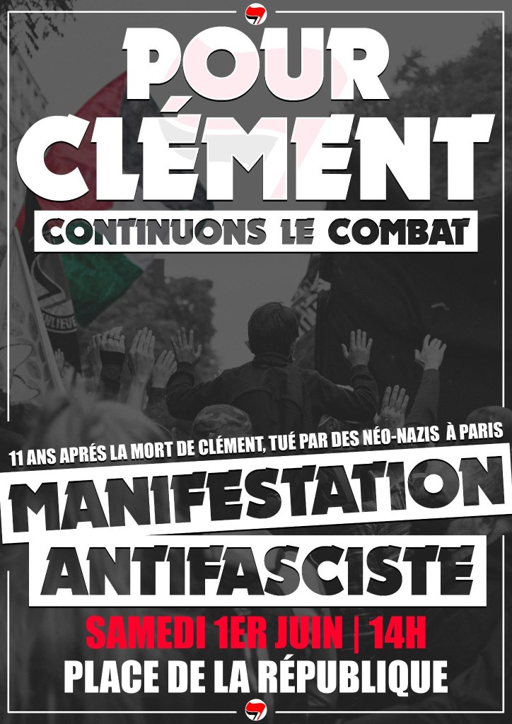 Pour Clément, manifestation le 1er juin.