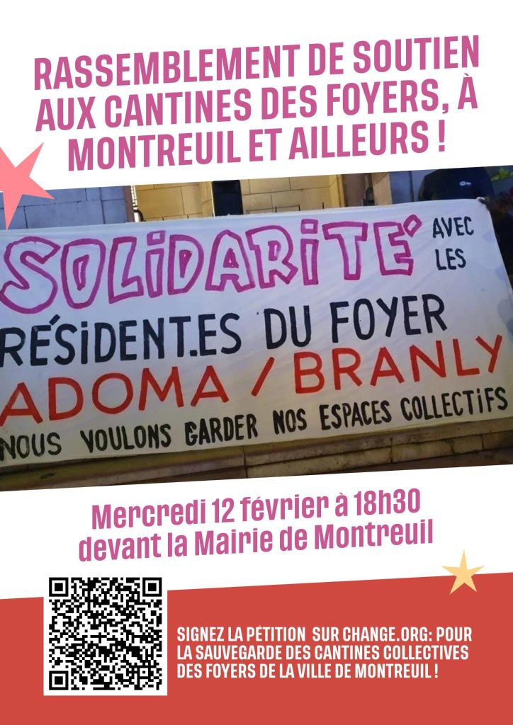 Soutien aux cantines des foyers, mercredi 12 février.