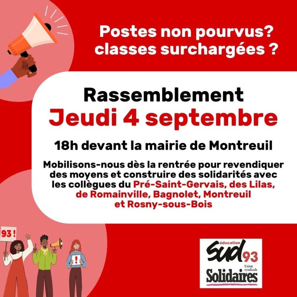 Rentrée revendicative à l&rsquo;Education nationale le 4 septembre.