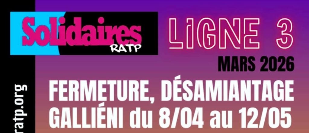 Amiante à la station de métro Galliéni, Solidaires RATP alerte !