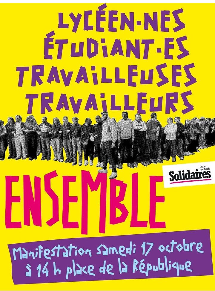 Faisons converger les colères les revendications le 17 octobre à Paris !